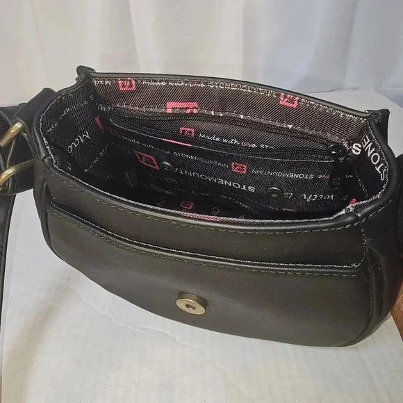 Stone Mountain‎ Mini Black Leather Crossbody/Handbag - Picture 6 of 11